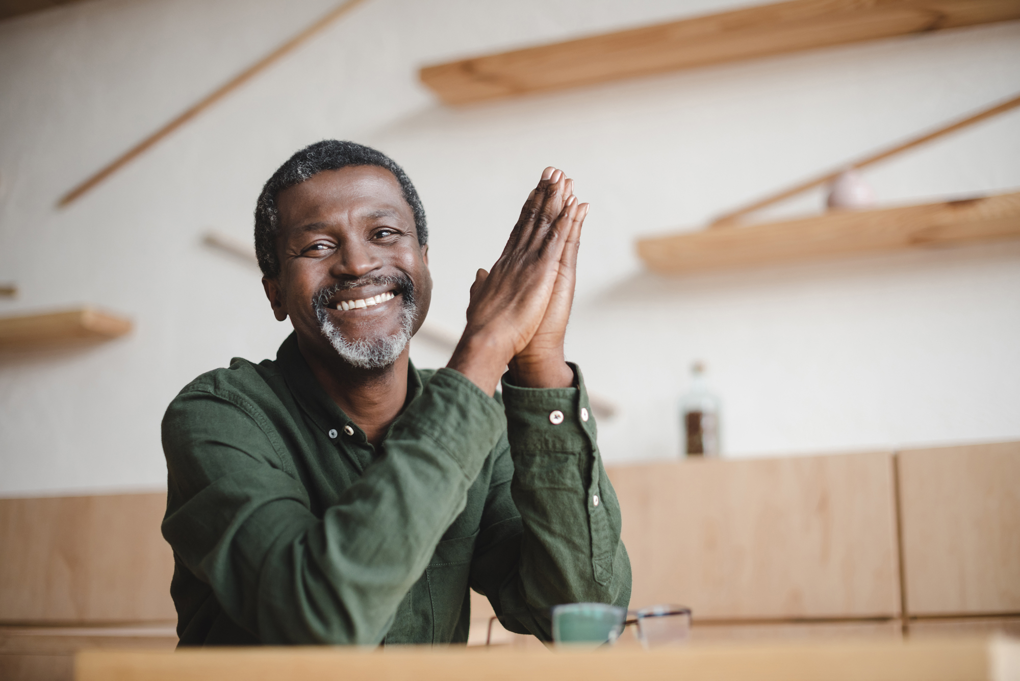 Older man benefiting from mental health services